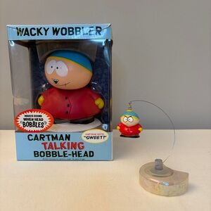 2008 South Park Cartman Wacky Wobbler Talking Bobble-Head + Suction Cup Figure